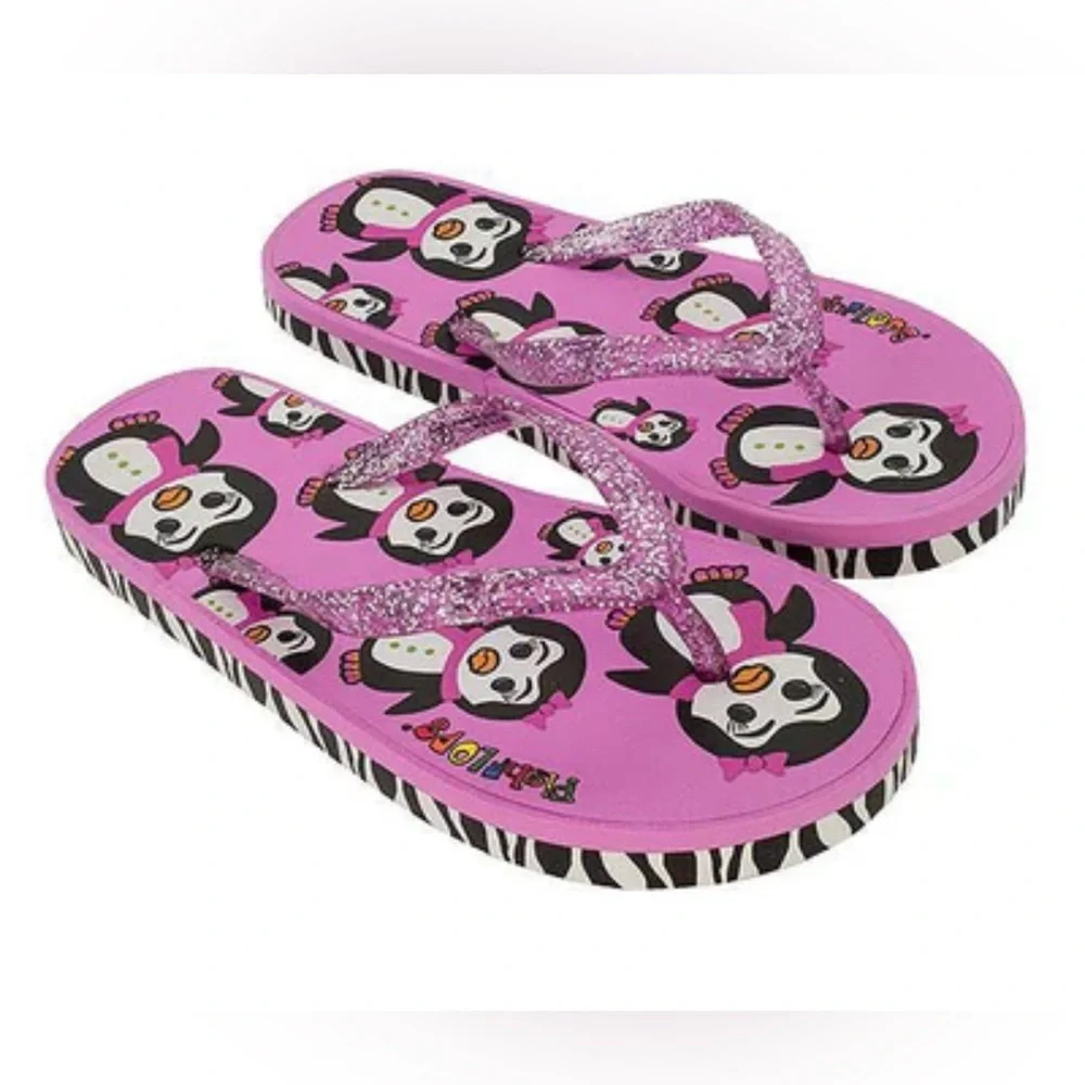 Pink Penguin Kids Flip Flops SIZE 7 for big girls