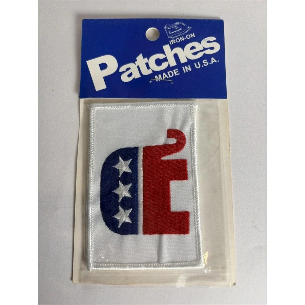 Republican Iron-On Patch Red White Blue GOP Elephant Lot of 7