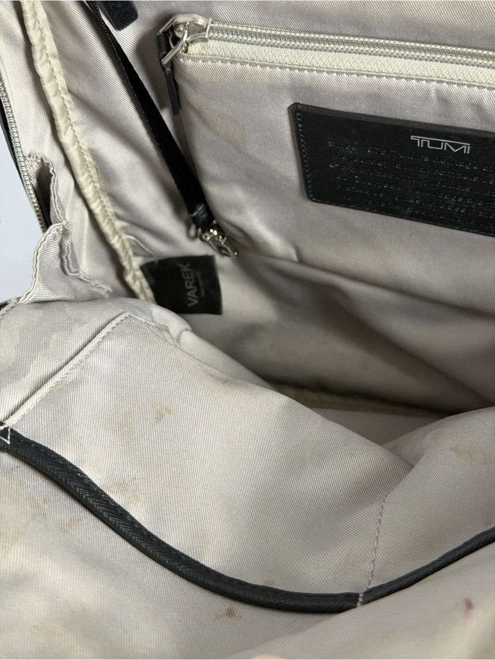 Tumi Black Leather Backpack