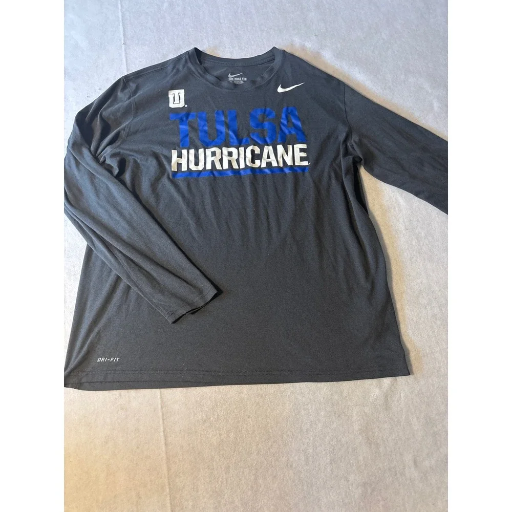 Nike Tulsa Hurricane Shirt Kids‎ XL Grey Excellent Dri-FIT Long Sleeve Athletic