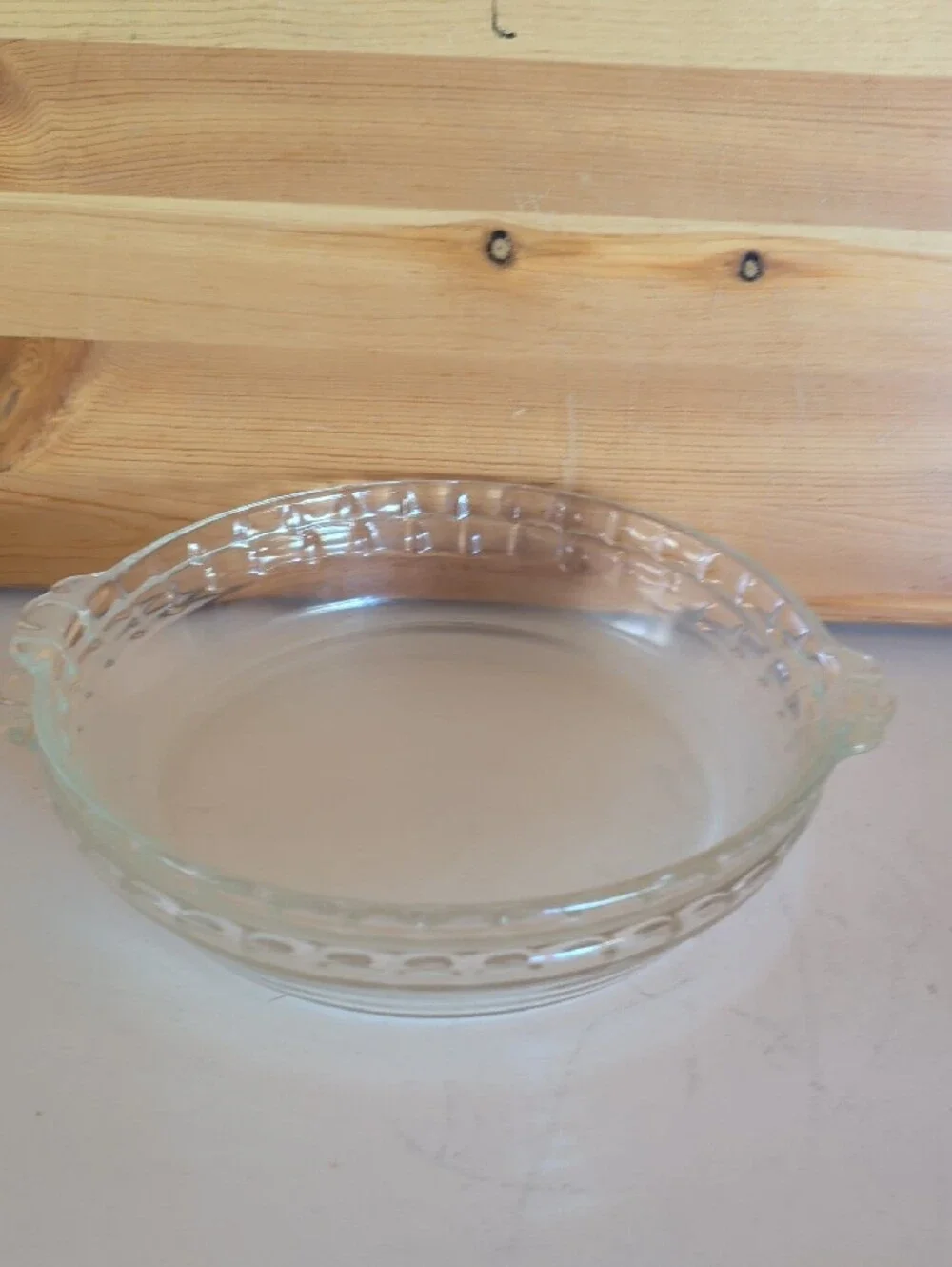 VTG. 2 Pyrex Clear Glass Deep Dish, 9.5