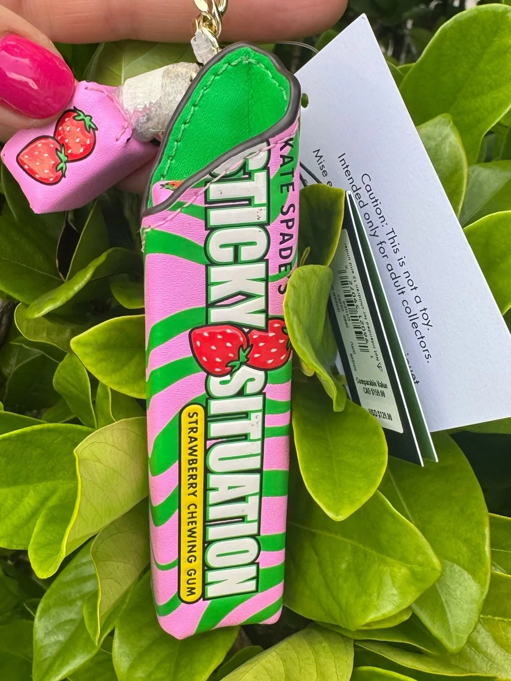 Kate Spade Bubble Gum Bag Charm Keychain