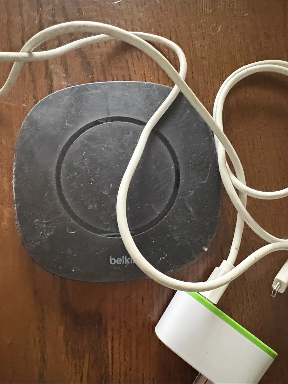 Belkin Black Wireless Charging Pad with White Cable