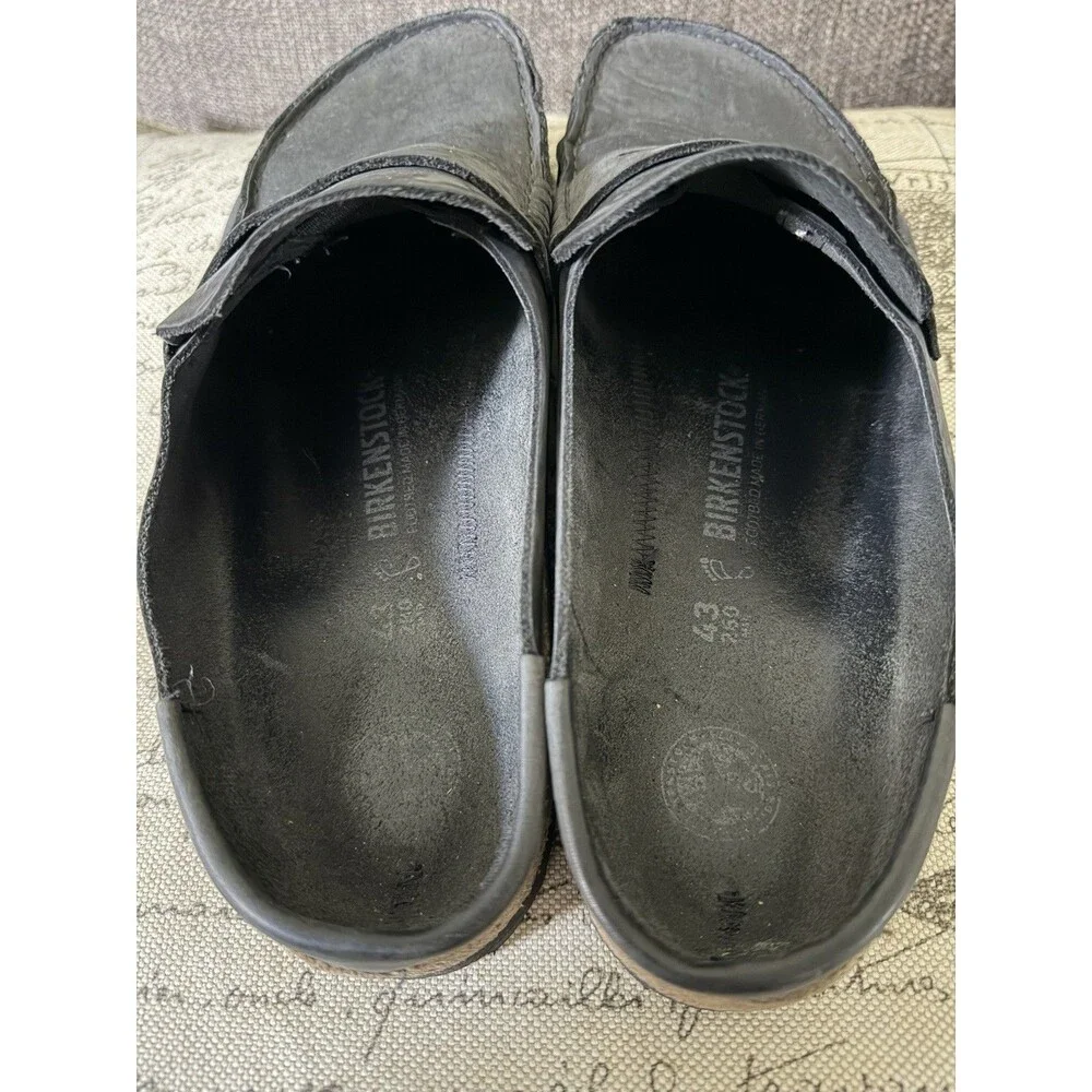 Birkenstock Naples Oiled Leather Black Loafer Clog EU 43 US 10 1025040