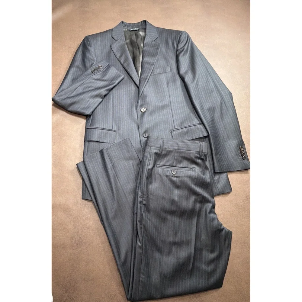 ERMENGILDO ZEGNA for Saks BLACK LABEL 2 Piece Full Suit Men SILK BLEND 40R 35x30