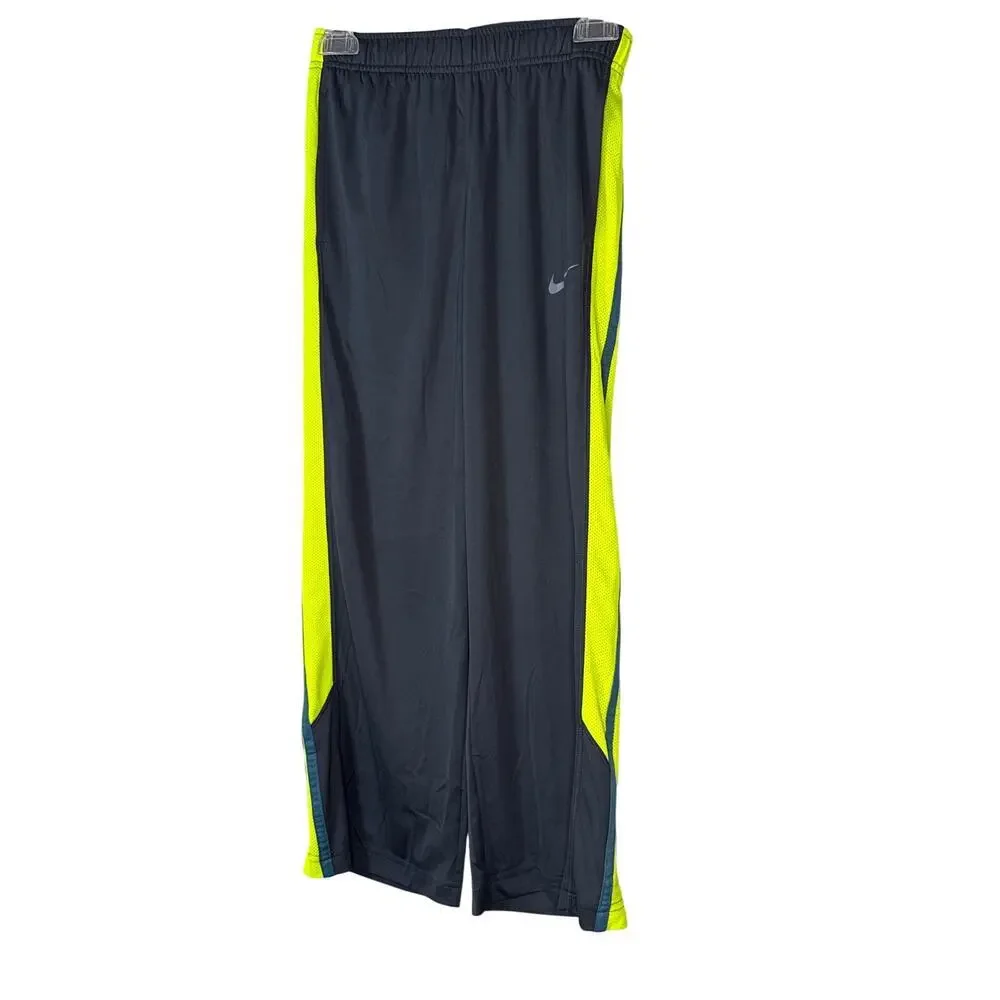 Nike Charcoal Pants with Bright Yellow Accents‎ Boys Size Small