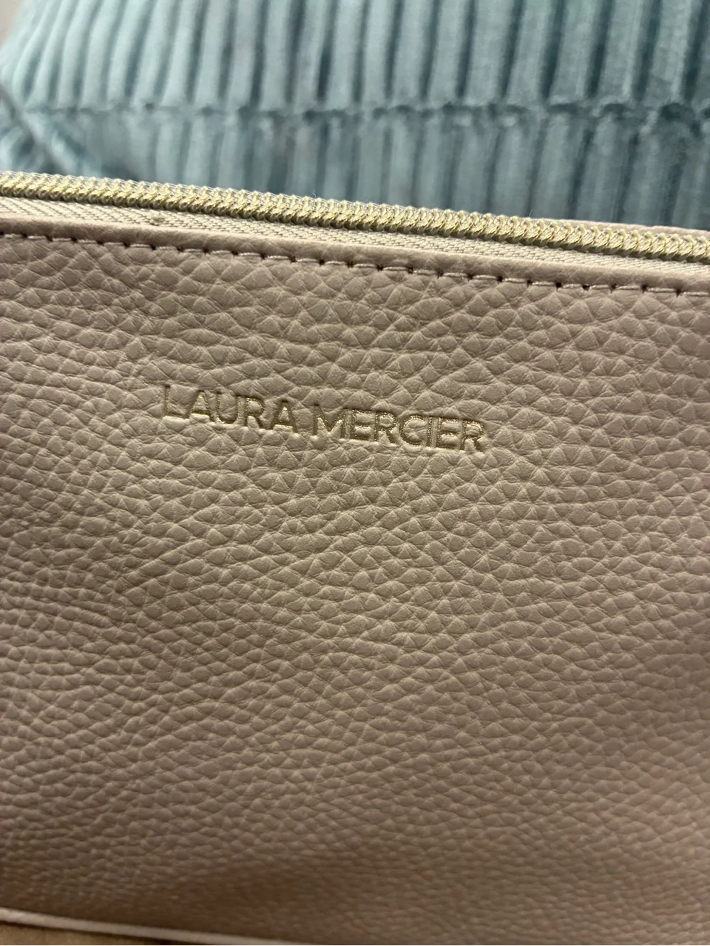 laura mercier Pebbled Leather Cosmetic Pouch in Taupe