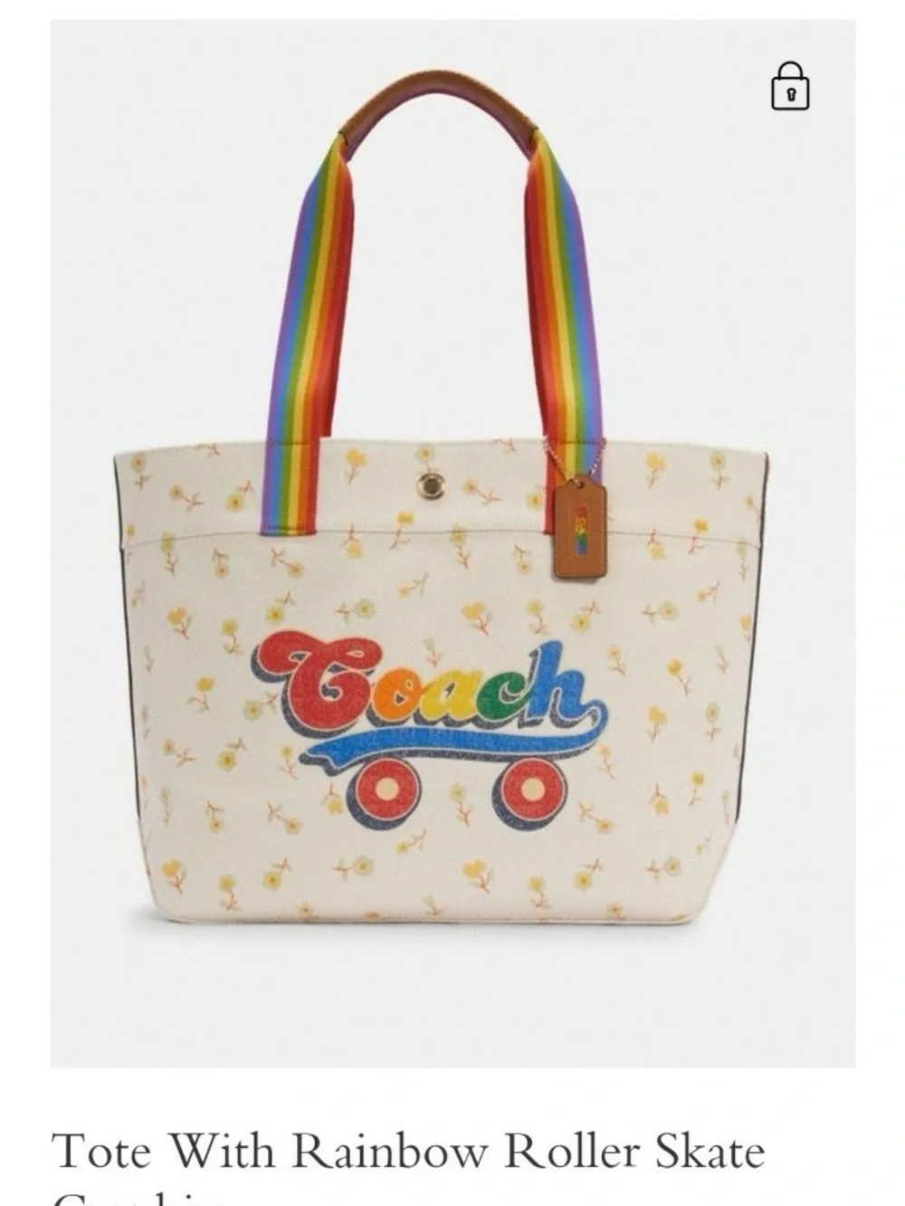 Coach Tote With Rainbow Roller Skate Graphic C4099 Pride Collection