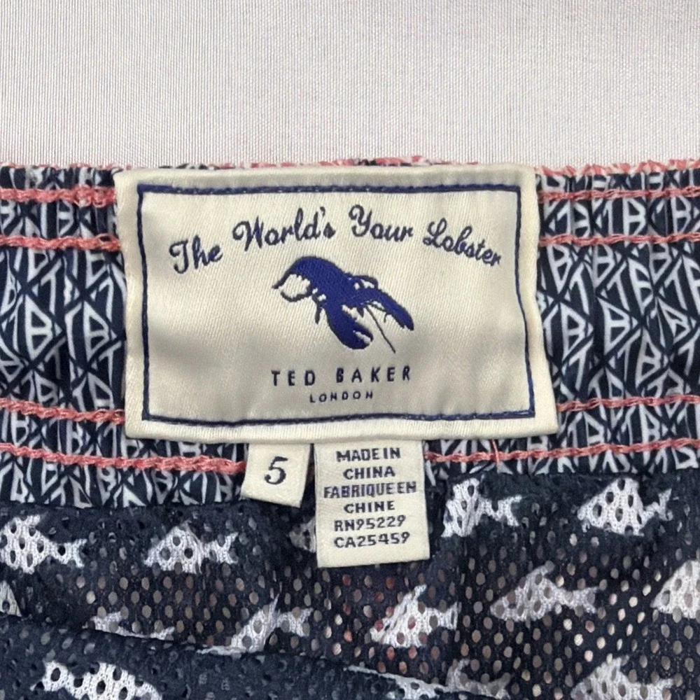 Ted‎ Baker London Men's Size 5 (36) Swim Trunks The Worlds Your Lobster