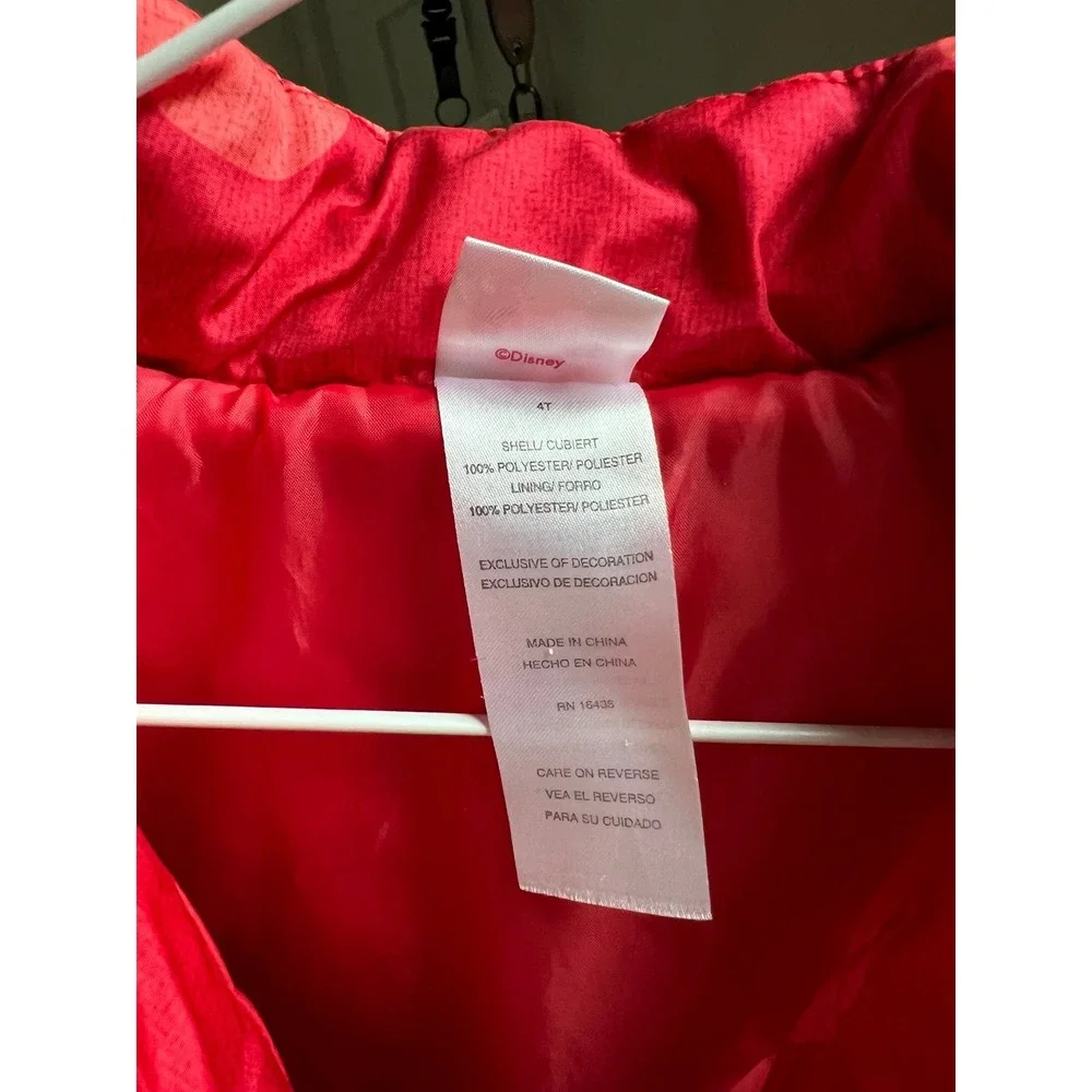 Girls toddler 4t Minnie Mouse Disney‎ junior puffer jacket
