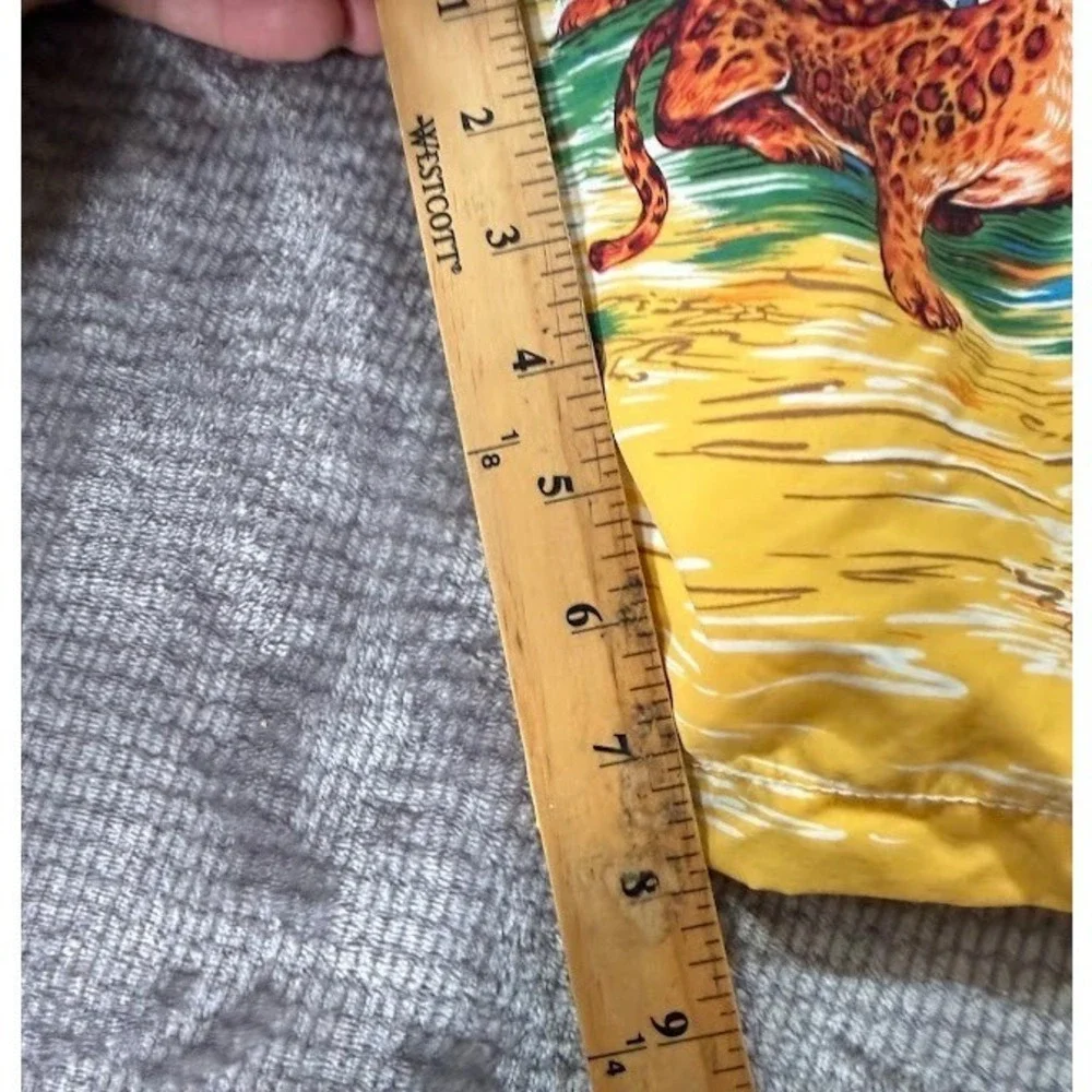Polo Ralph Lauren Yellow Leopard Palm Tree Print Swim Trunks XXL Mens Cargo 40X8