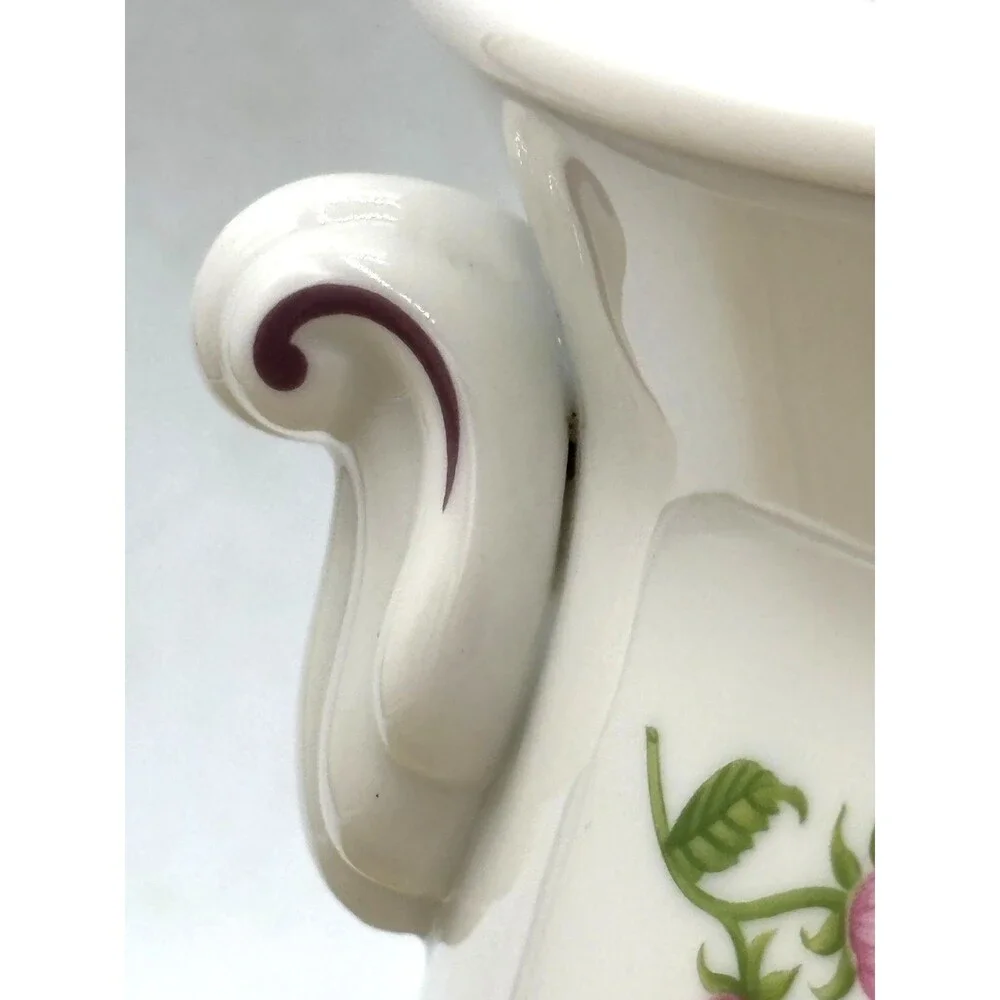 Lenox Ceramic Coffee Canister Orchard Fruit & Floral Design w/Lid Fine Porcelain