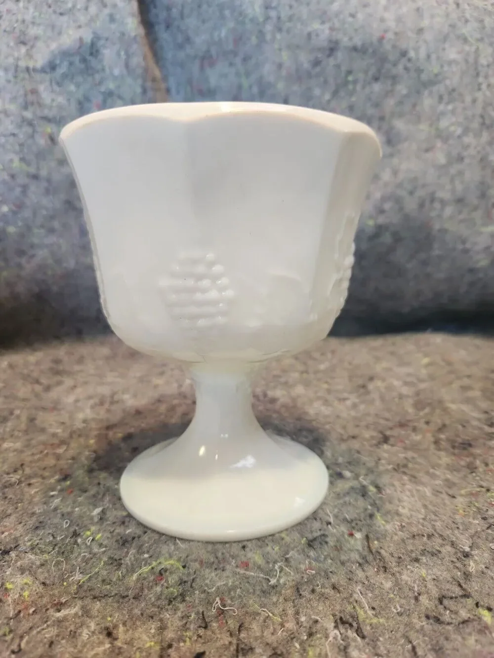 Vintage Milk Glass Footed Compote Bowl 6.5 inch