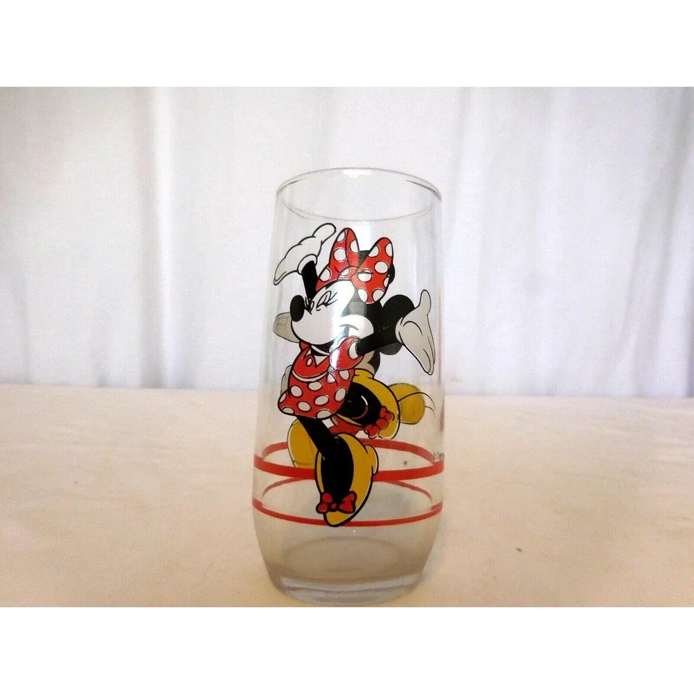 Mickey Mouse and Minnie Mouse Glass  Juice Drinking Glass‎ Vintage