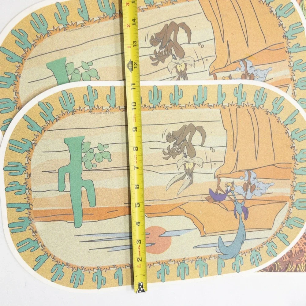 Vintage Warner Bros Looney Tunes Bugs Bunny Placemat Set‎ 90s Cartoon Nostalgia