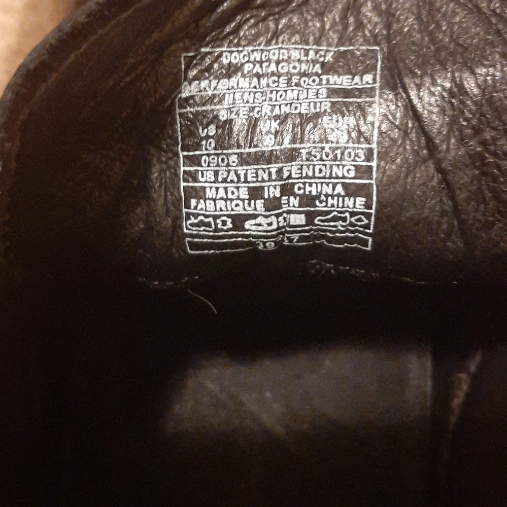 Patagonia Skywalk Dogwood Boots Black Performance Footwear 10 Moccasin