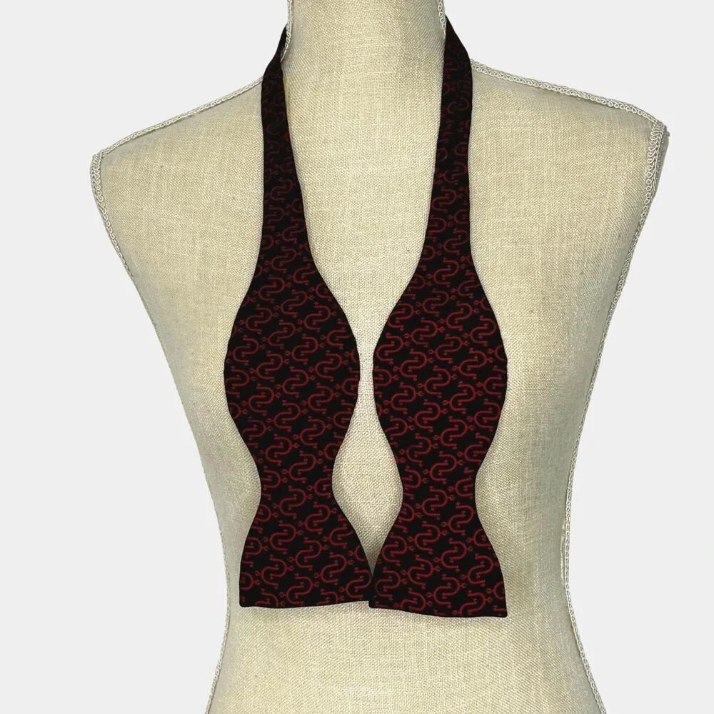 Hermes Vintage Red Spur Bow Tie‎