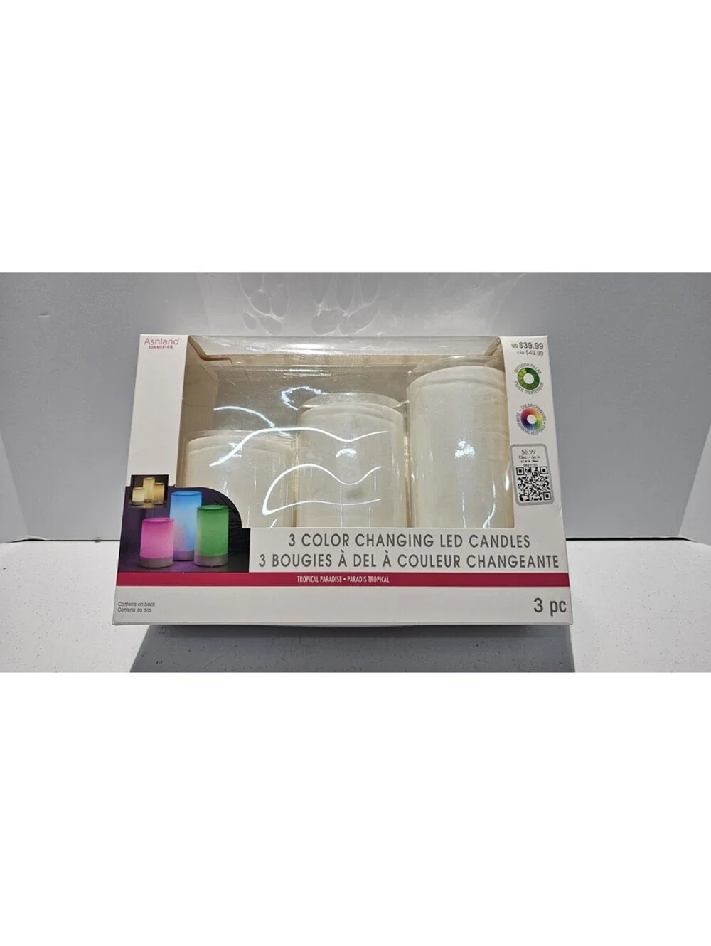 Ashland 3 Color Changing LED Pillar Candles Indoor Outdoor 3 Piece Set