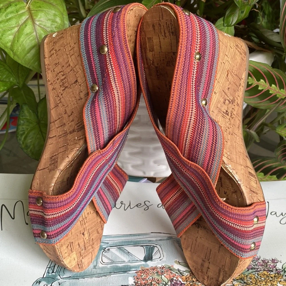 Montego Bay Club plaid wedge