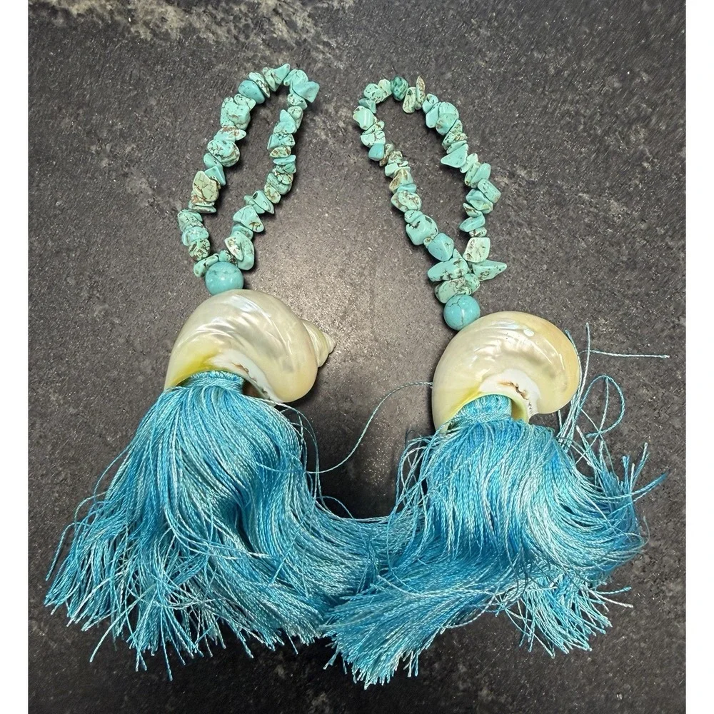 Lot 8 Handmade Shell Tassel Ornaments Coastal Beach Christmas Tree Decor‎ 7