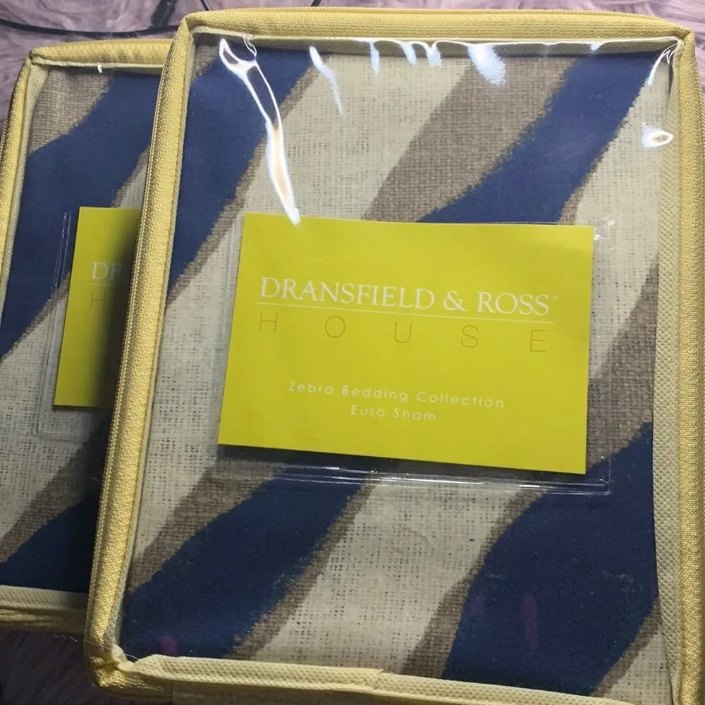 Set of 2 Dransfield & Ross House Zebra Bedding Collection Euro Shams​