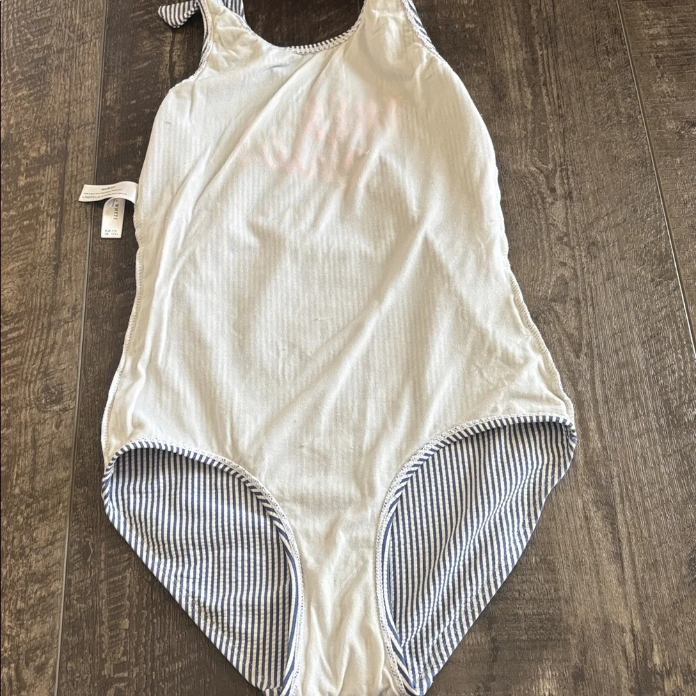 Blue & White Stripe One-Piece Swimsuit - Très Chic