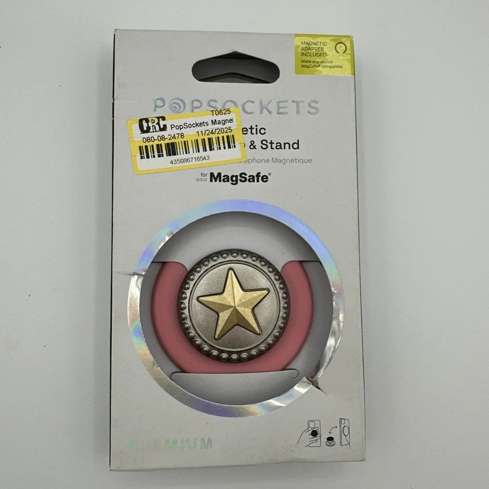 PopSockets Magnetic Phone Grip & Stand for MagSafe Premium Lone Star Pink New‎