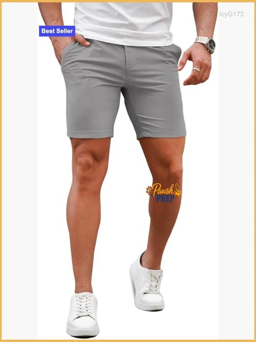Mens Slim Fit Plaid Chino Shorts Tapered Leg Stretch Elastic Waist
