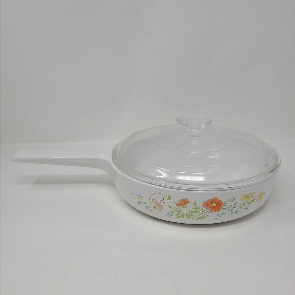 Corning Ware Wildflower Rangetopper Covered Skillet N-8 1/2-B 8.5”