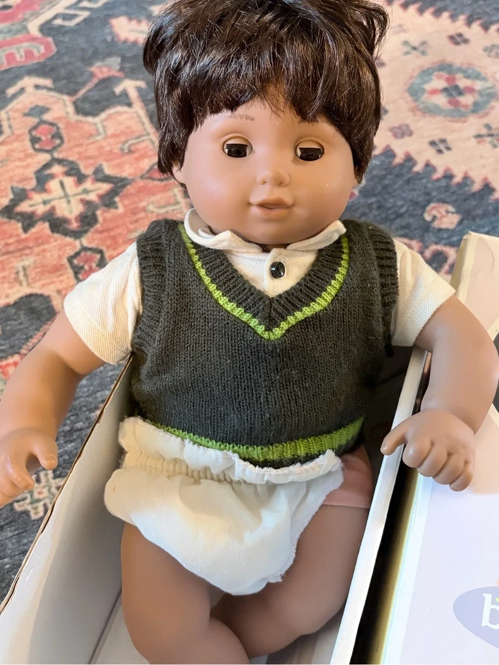 American Girl Bitty Baby Dark Hair Doll with Outfit & Original Box - AS-IS