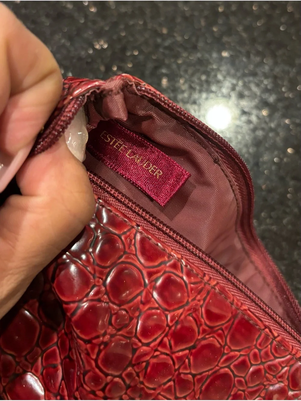 Estee Lauder croc embossed