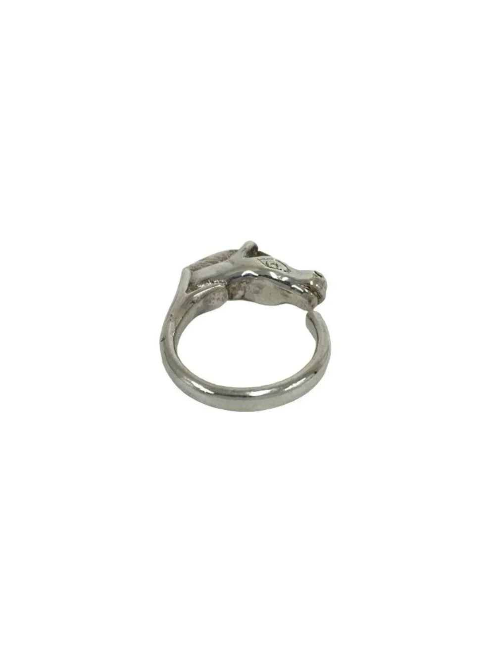 Hermes Vintage Cheval Hose Ring 925 Sterling Silver