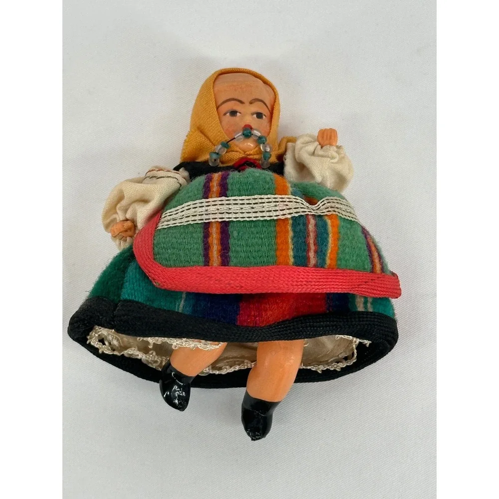 Unbranded Miniature Folk Doll Unisex 3.5in Multi-Color Vintage European Costume