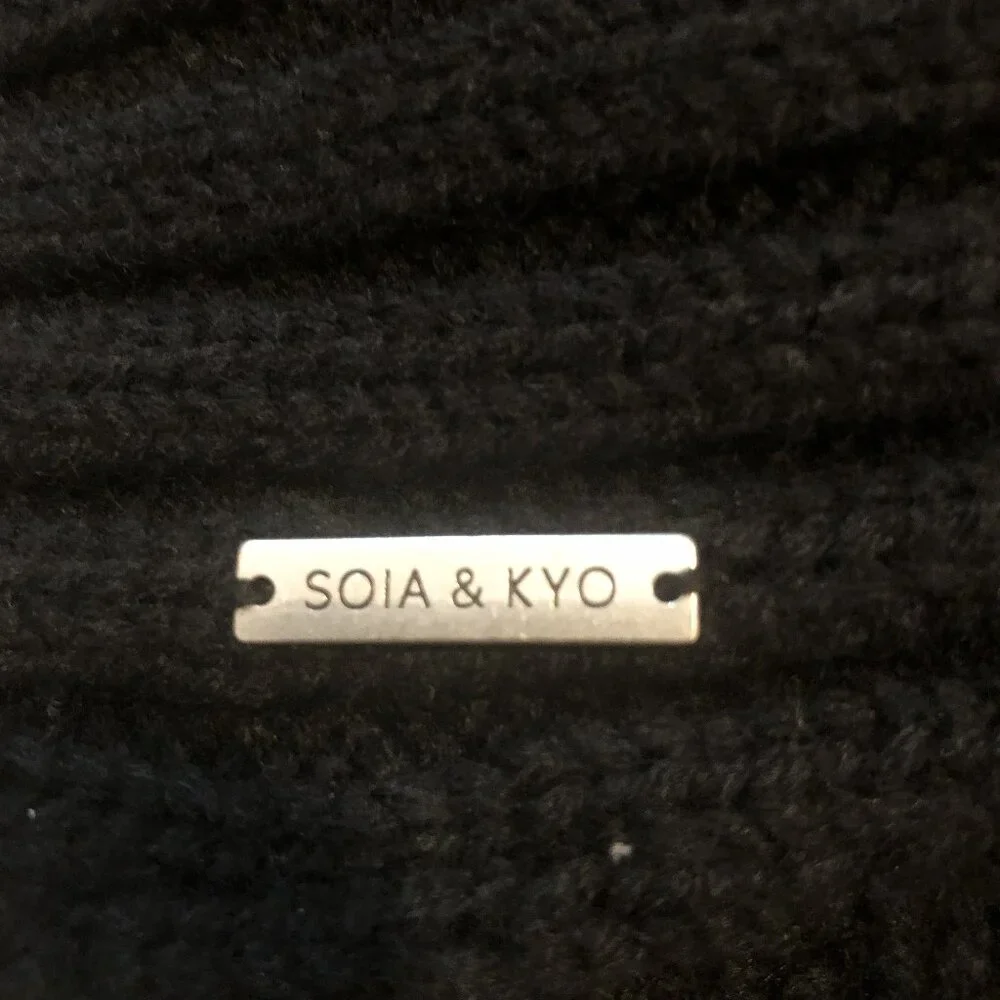 Soia & Kyo Black Cable Knit Wool Blend Scarf Wrap – One Size