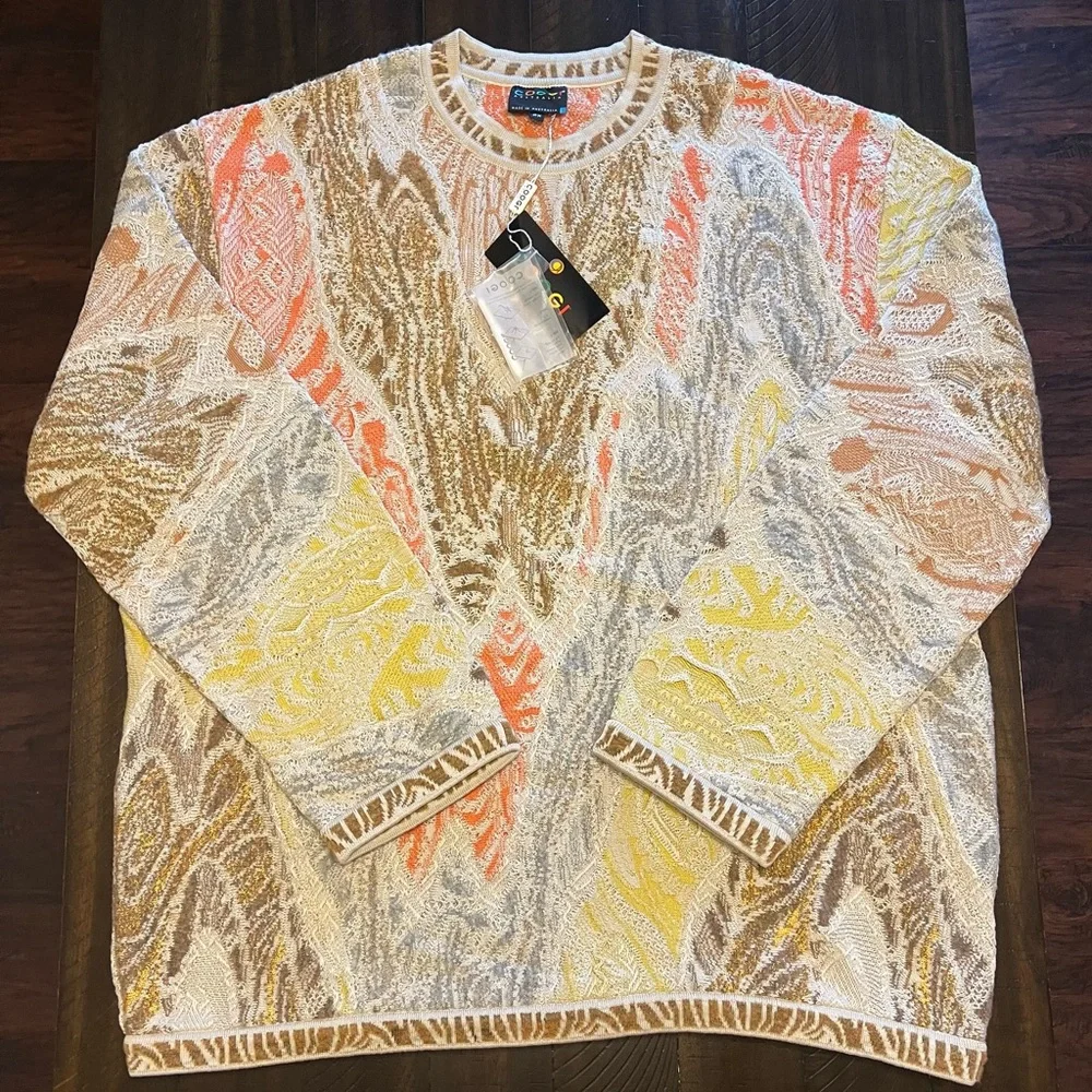 Rare Vintage 2000s 100% Authentic Coogi Sweater Beautiful Color Combo Sz 2X NWT