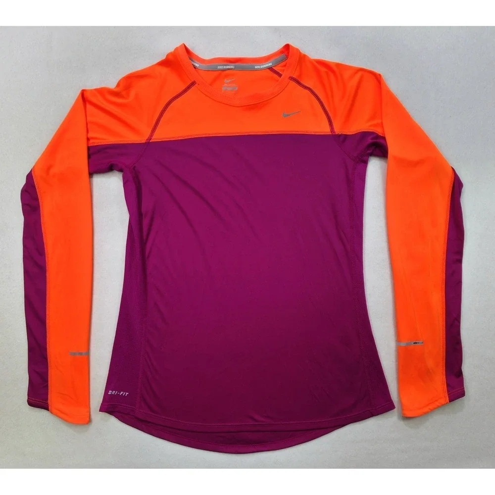 Nike Miler Dri-FIT‎ Running Shirt Womens M LIMITED USE Long Sleeve Reflective