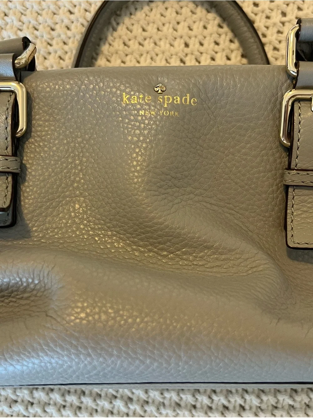 kate spade Pebbled Leather Dome Satchel - Light Gray