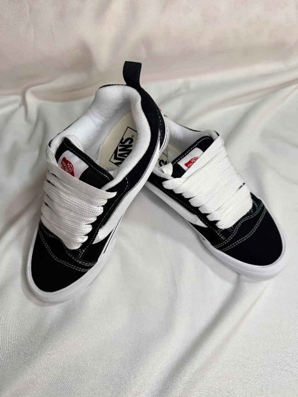 Vans Knu Stack Black White Platform Sneakers Women 8 Men 6.5 New No Box