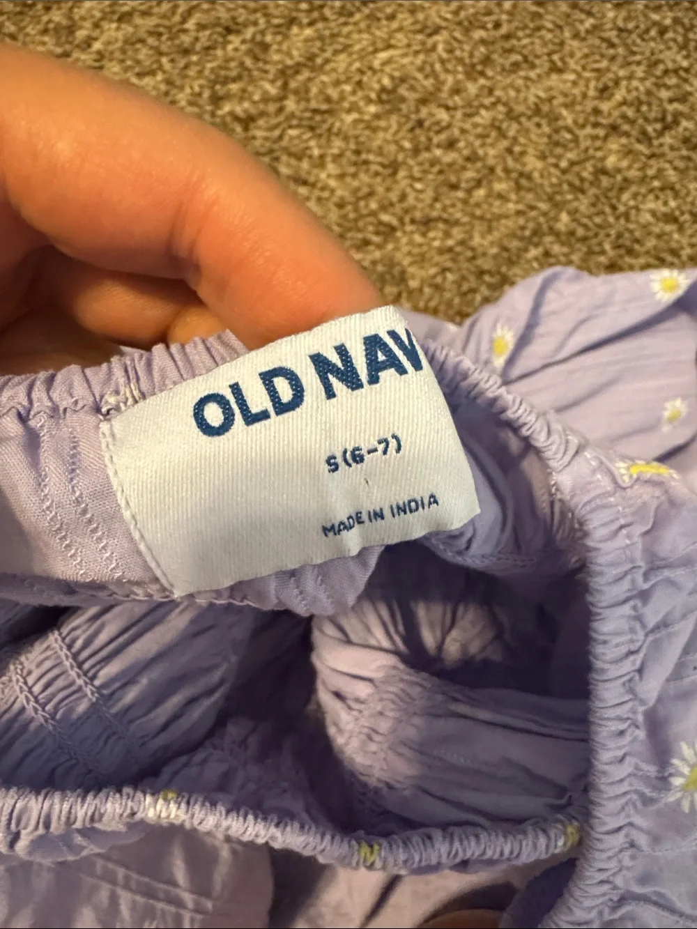 Old Navy Lavender Daisy Smocked Puff-Sleeve Dress