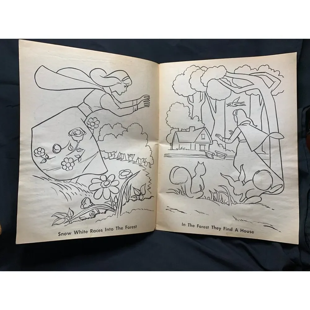 Vintage 1975 Snow White Seven Dwarfs Giant Coloring Book Playmore Unused Rare