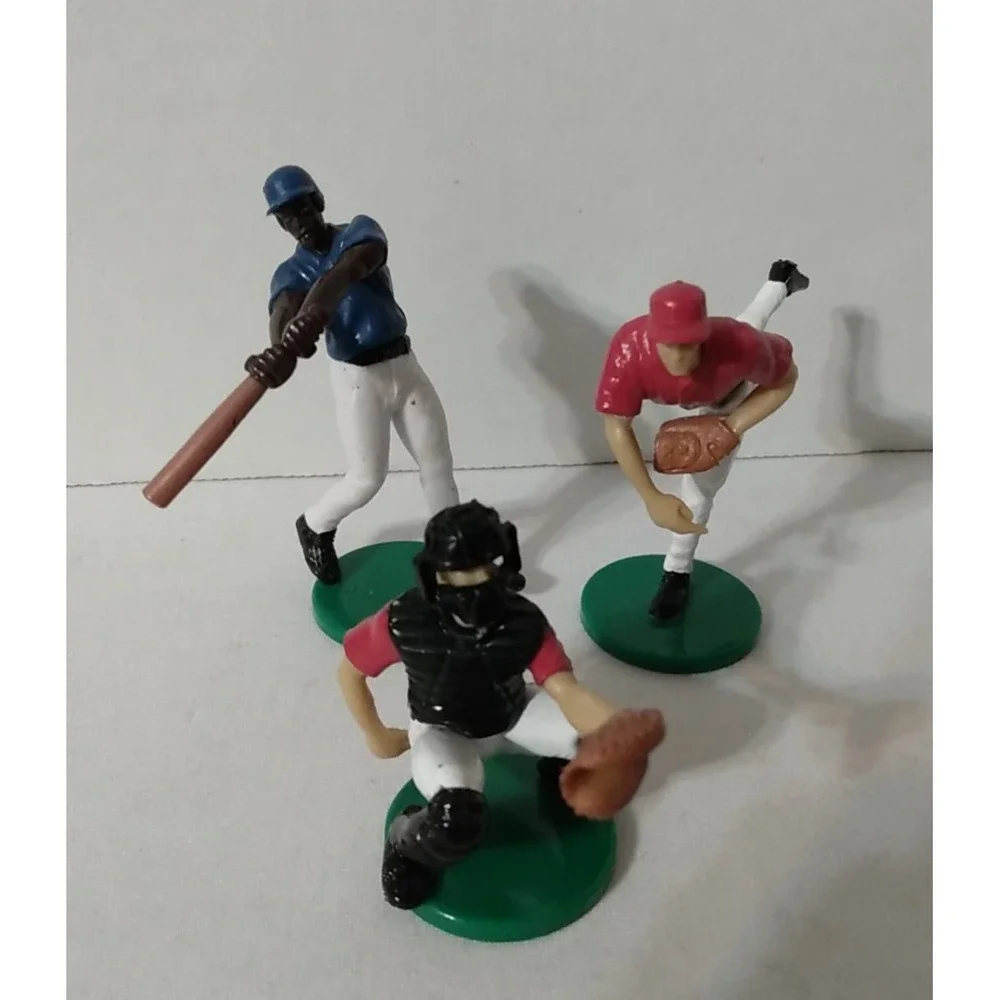 Cake Topper Baseball Players Set of 3: Batter, Catcher & Pitcher birthday decor