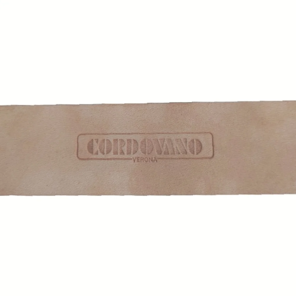 CORDOVANO VERONA Genuine Leather American Alligator Belt Brown Gold Tone Buckle