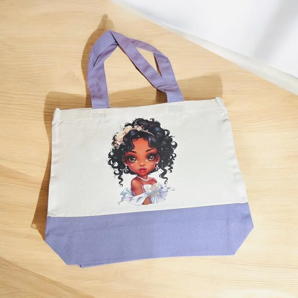 Hand pressed canvas tote