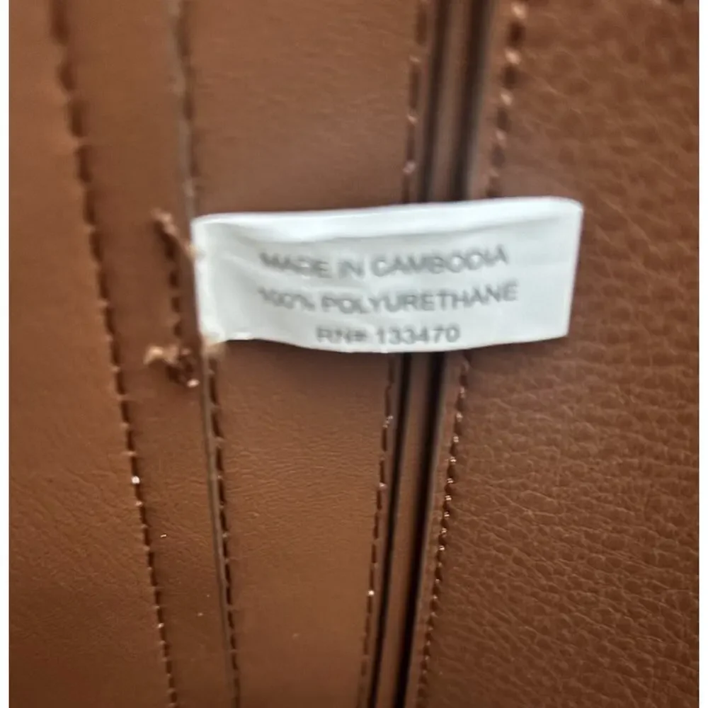 Frye Tote Bag Vegan Leather Camel Brown Large Oversized Carryall Faux Leather
