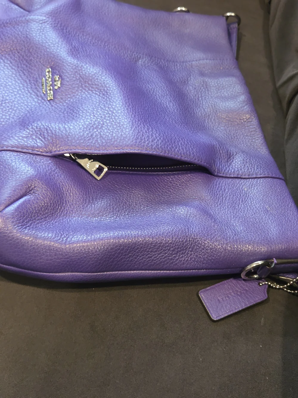 Coach purple pebbled