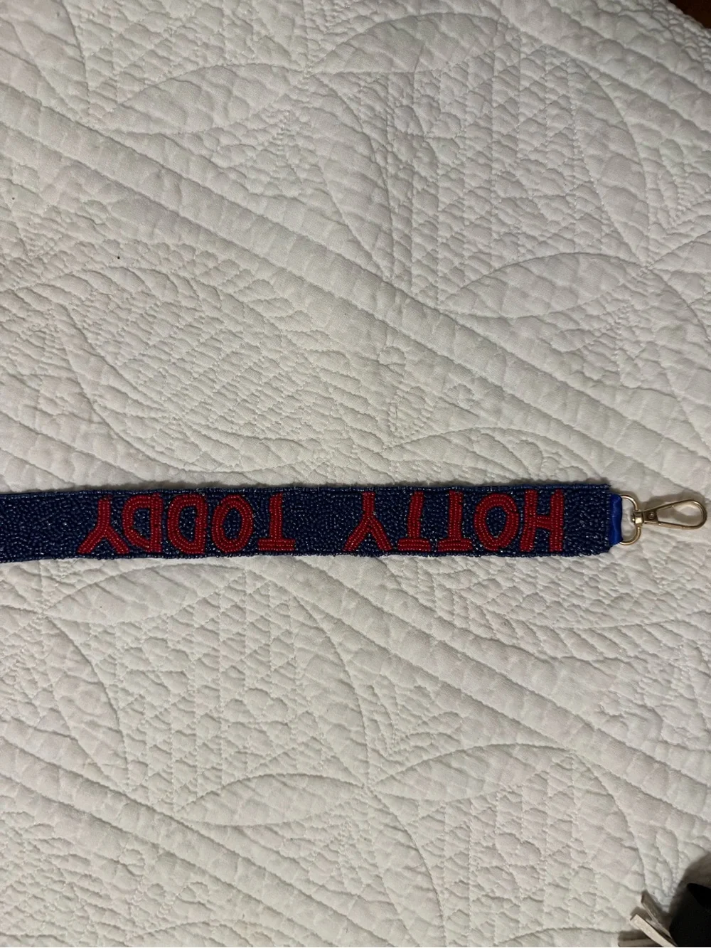 N/A navy beaded