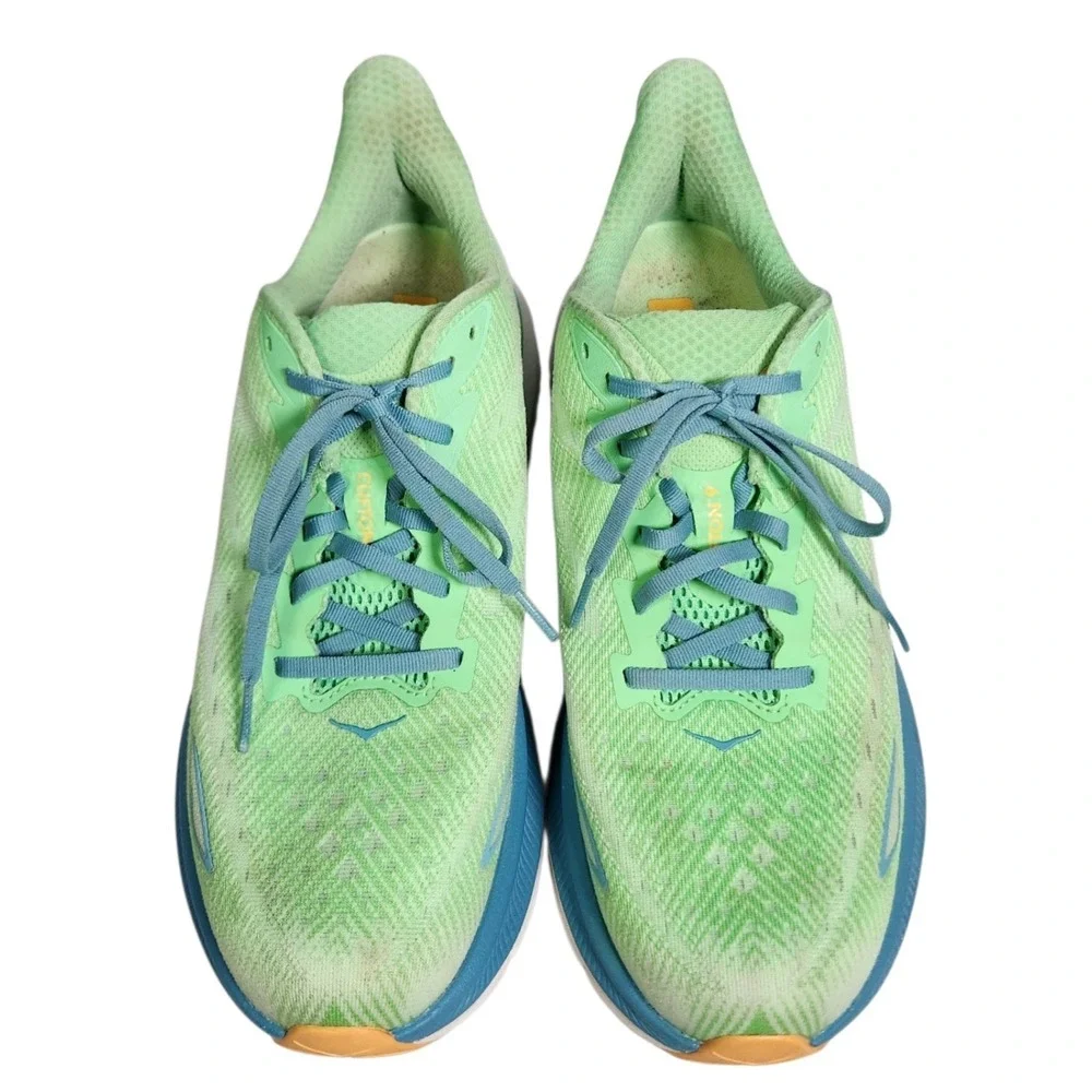 HOKA One One Clifton  9 Men's Size 11 D Zest Lime Green Glow Running Shoe
