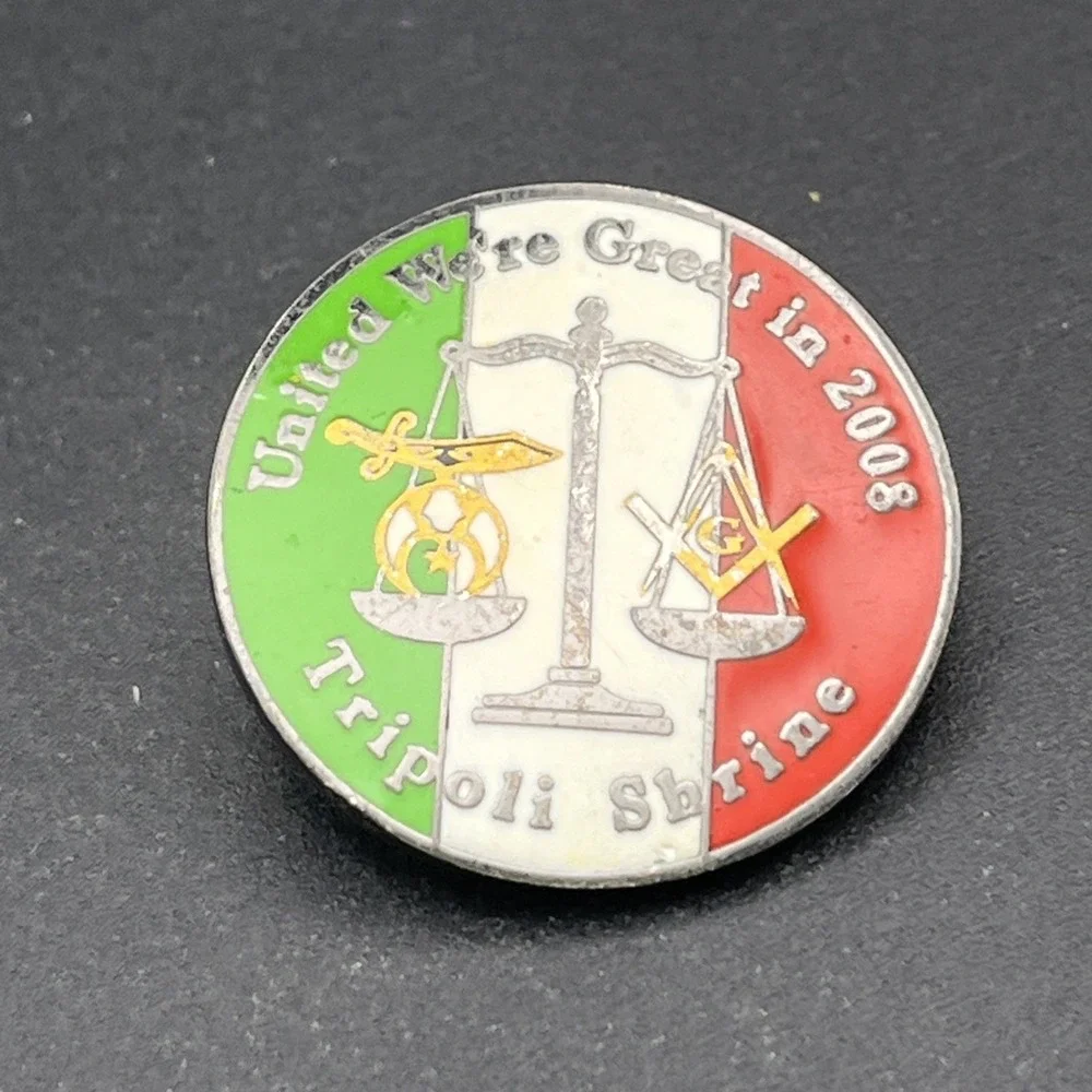 United We're Great In 2008 Italy Tripoli Shrine‎ Lapel Hat Pin