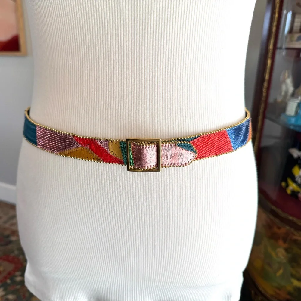 Colorful Patchwork Retro Belt