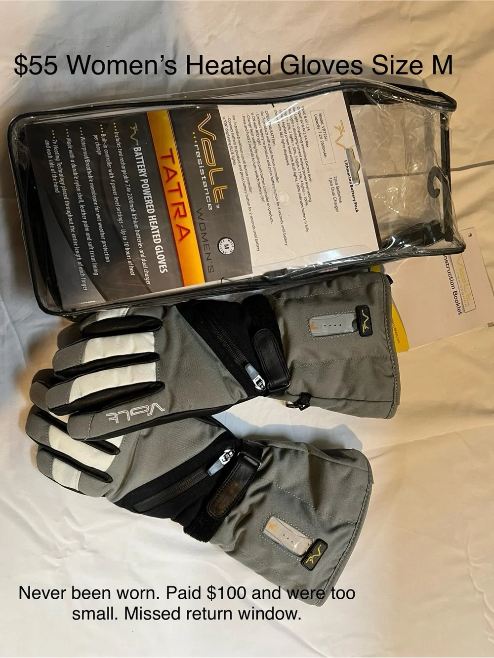 Volt Heat Tatra Women’s Heated Gloves, Size M — NEW
